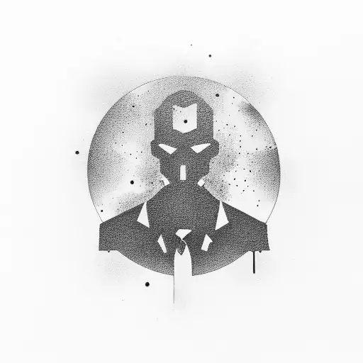 man walking towards Me with his shadow reflection tattoo design idea