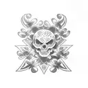 clover with fire and ice tattoo design idea