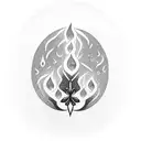 clover with fire and ice tattoo design idea