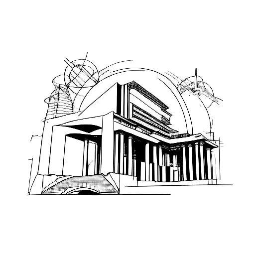 architectural sketches, Coloseo, fine art. tattoo design idea