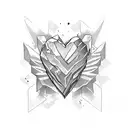 Shattered heart sleeve tattoo design idea