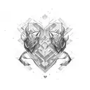 Shattered heart sleeve tattoo design idea