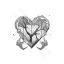 Shattered heart sleeve tattoo design idea