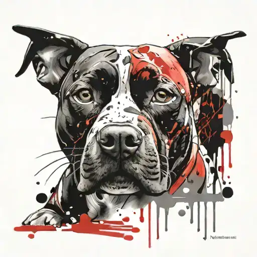 american staffordshire terrier tattoo design idea