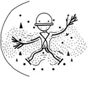 stick figure slacklining between 2 trees tattoo design idea