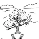 stick figure slacklining between 2 trees tattoo design idea