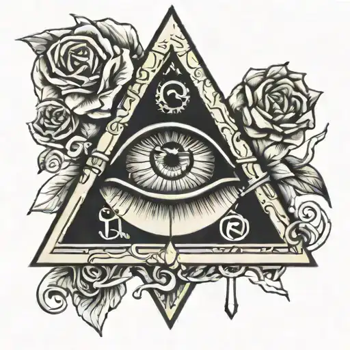 triangle eye creepy tattoo design idea
