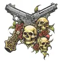 guns and skulls tattoo design idea