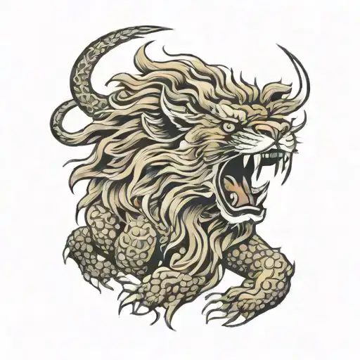 lion roaring tattoo design idea