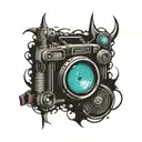 audio visual logo tattoo ideas mixed into one tattoo design idea