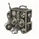 audio visual logo tattoo ideas mixed into one tattoo design idea