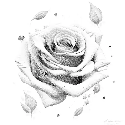 Roses Petals Galaxy tattoo design idea