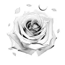 Rose complete Galaxy tattoo design idea