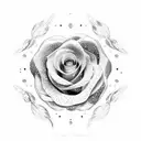 Roses Petals Galaxy tattoo design idea