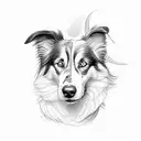 border collie tattoo design idea
