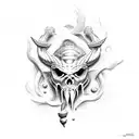 Poseidon com tridente tattoo design idea