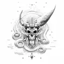 Poseidon com tridente tattoo design idea