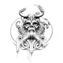 Poseidon com tridente tattoo design idea