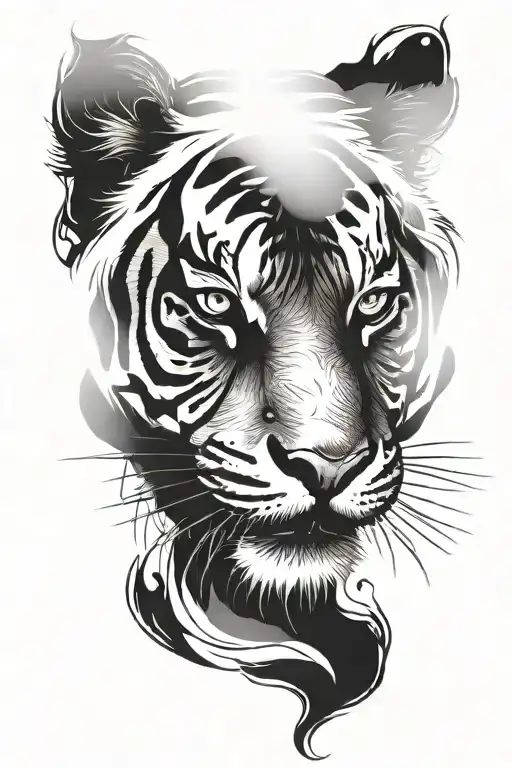 tiger face tattoo design idea