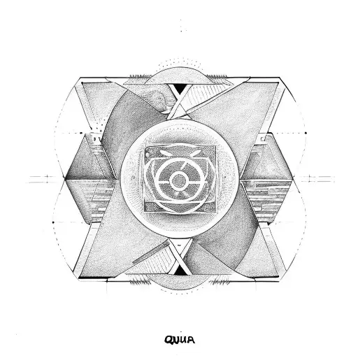 circle divided into 4 quarters each with other significance (strenght, love, progress ambition, sorrow moving on) tattoo design idea