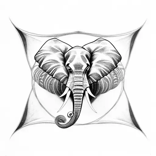half front of elephant  tattoo design idea