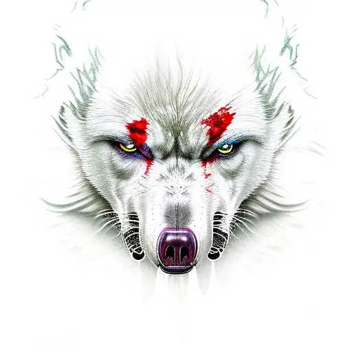 lobo albino encarando  tattoo design idea