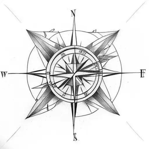 half compass half clock tattoo design idea