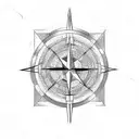 half compass half clock tattoo design idea