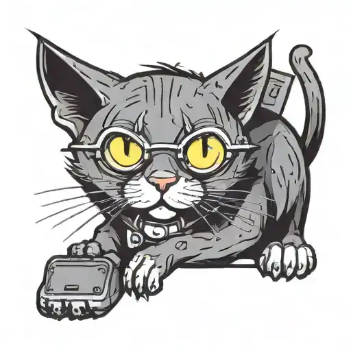 schrodinger cat tattoo design idea