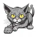 schrodinger cat tattoo design idea