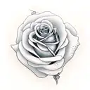 roses with scroll tattoo design idea