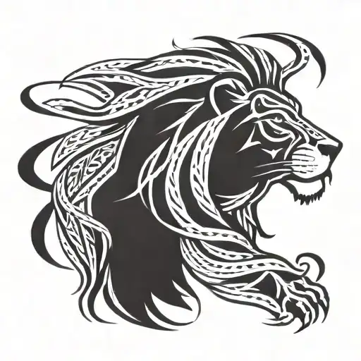 Detailed lion. tattoo design idea