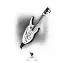 blackbird guitar tattoo design idea
