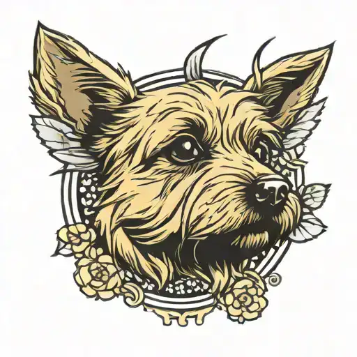 Norwich Terrier Bee tattoo design idea