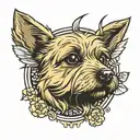 Norwich Terrier Bee tattoo design idea