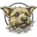Norwich Terrier Bee tattoo design idea