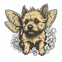 Norwich Terrier Bee tattoo design idea