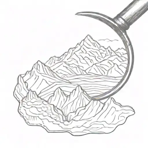 A sketch style tattoo of a rugged mountain range with a magnifying glass highlighting hidden clues related to criminology tattoo design idea
