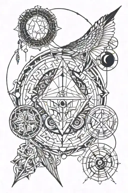 zodiac sign of libra, gemini and capricorn tattoo design idea