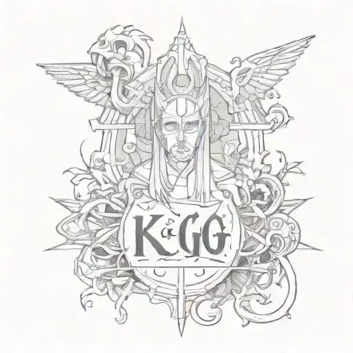 K.G with well done written beneath it tattoo design idea