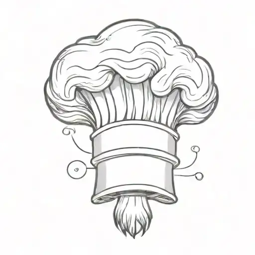 stylized chef hat hovering above the K.G. , with Well Done curved beneath  tattoo design idea