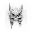 espadas alrededor del cuello tattoo design idea