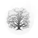oak tree tattoo design idea