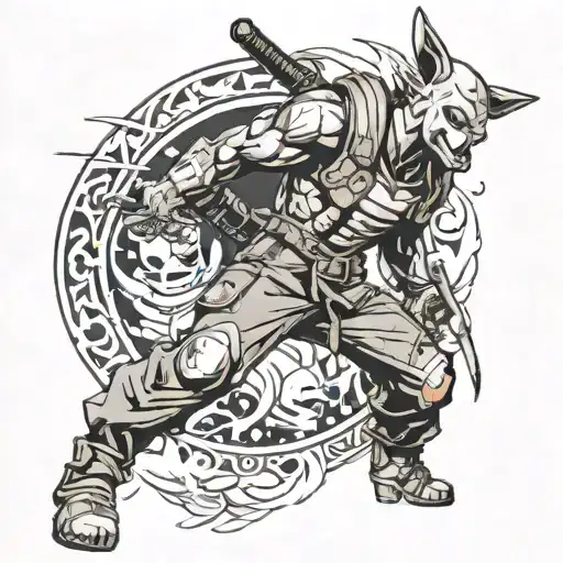 Full sleeve ideas with pictures: The person is of cambodian descent, likes paintball, likes vdragonball z, likes Pikachu tattoo design idea