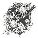 Full sleeve ideas with pictures: The person is of cambodian descent, likes paintball, likes vdragonball z, likes Pikachu tattoo design idea