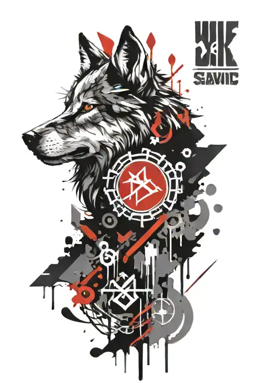 wolf slavic runes tattoo tattoo design idea