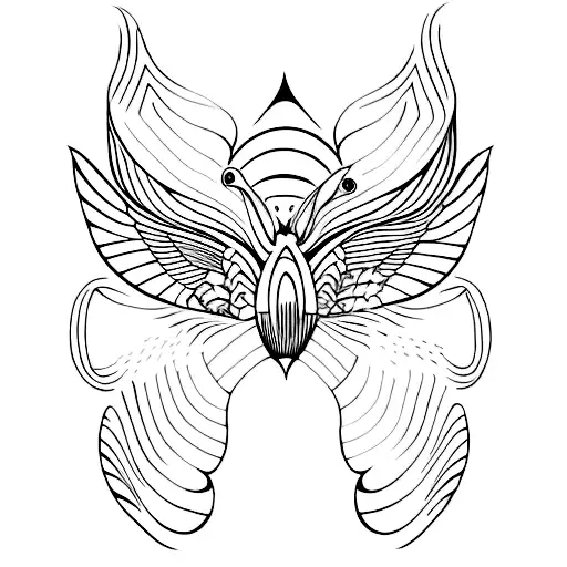 Mothra-inspired minimalist design tattoo design idea