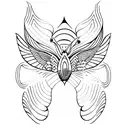 Mothra-inspired minimalist design tattoo design idea