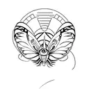Mothra-inspired minimalist design tattoo design idea
