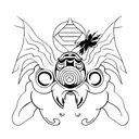 Mothra-inspired minimalist design tattoo design idea